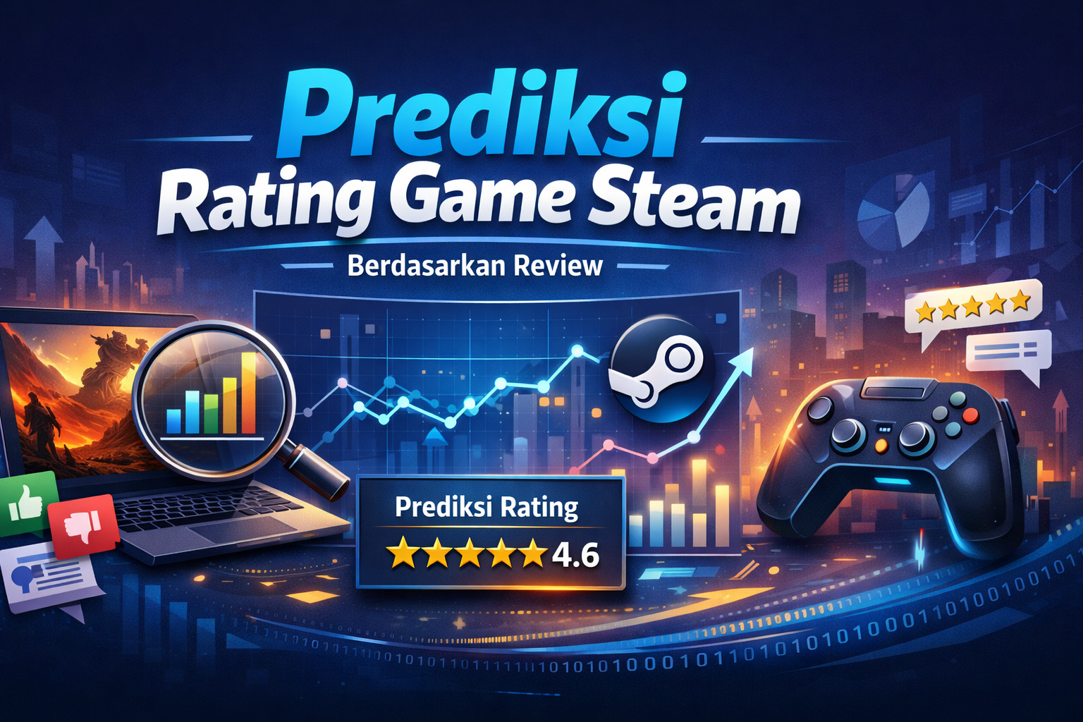 Ilustrasi project Analisis Prediksi Review Game Steam